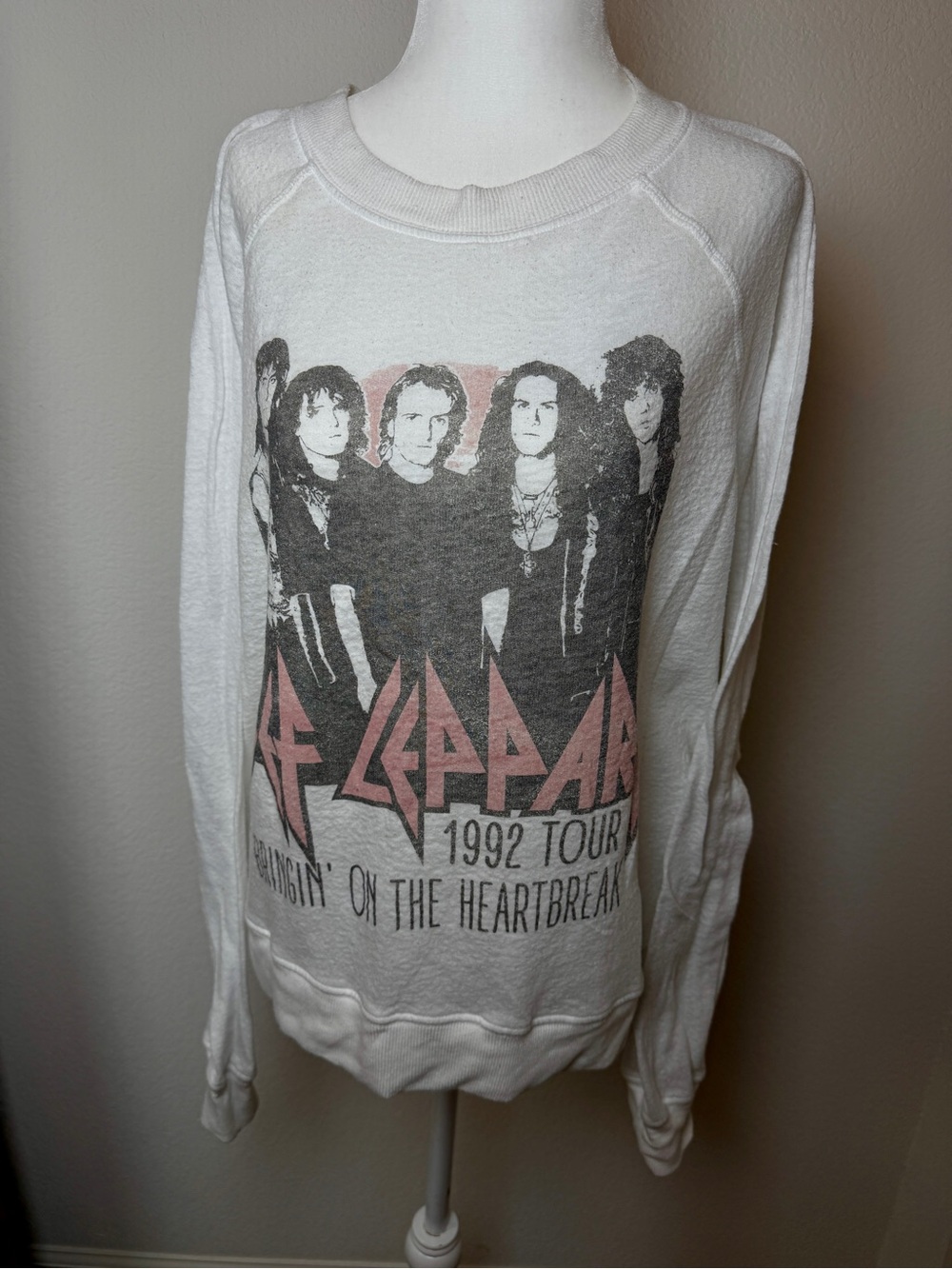 White Def Leppard “1992” Tour Graphic Sweater